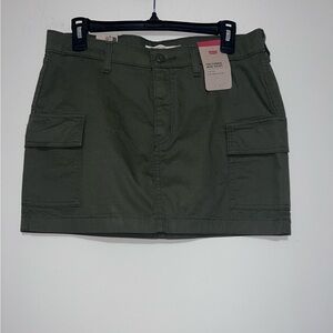 NEW Levi's '94 Cargo Skirt Size 28 Mini Retro Army Green - 100% Cotton $59 NWT